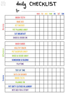 Daily Checklist Chart - Instant Digital Download