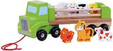 Kids Wooden Pull Farm Lorry Tractor