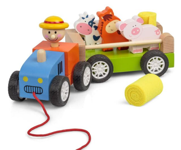 Kids Wooden Pull Along Tractor