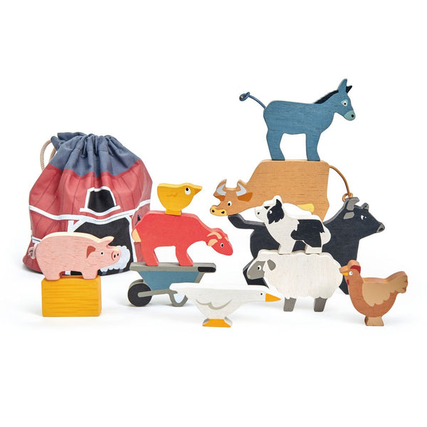 Kids Wooden Stacking Animal Farmyard